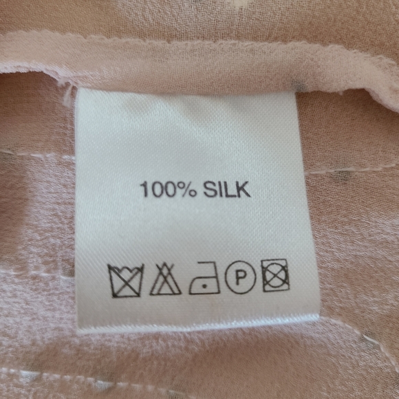 Reiss silk blouse w/ beading, silk lining - sz 10 - Picture 12 of 14